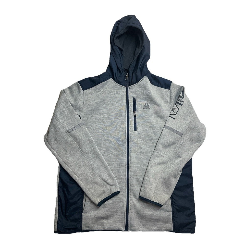 Reebok‎ Full Zip Up Sweater Mens 2XL Gray